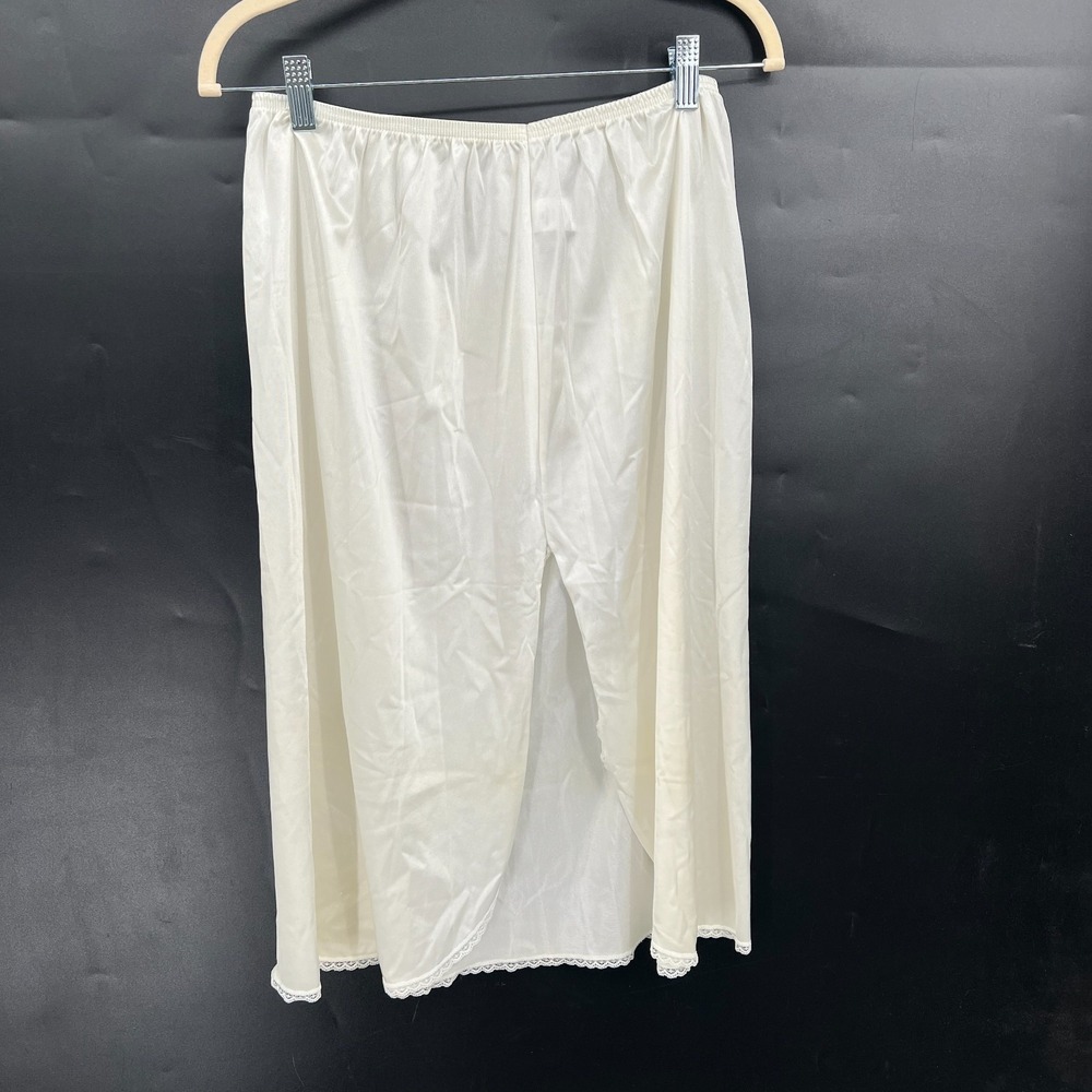 Vassarette vintage satin slip skirt back slit coquette romantic soft girl y2k XL